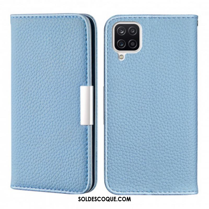 Flip Cover Samsung Galaxy A12 / M12 Simili Cuir Litchi Ultra Chic