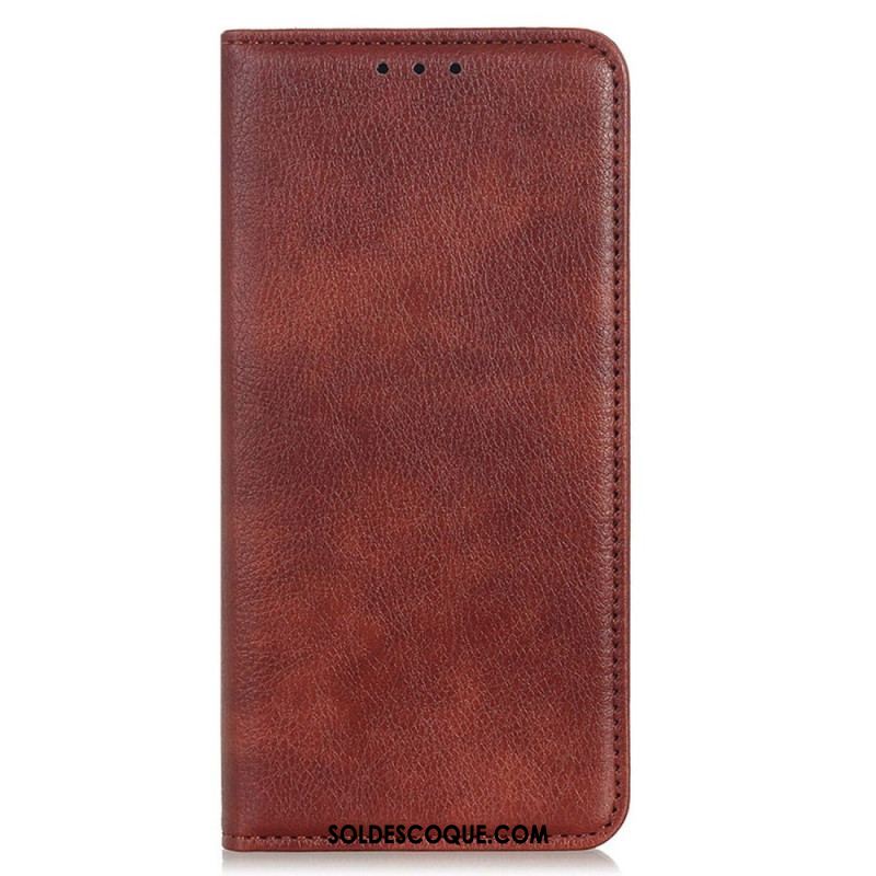 Flip Cover Samsung Galaxy M13 Cuir Fendu Litchi