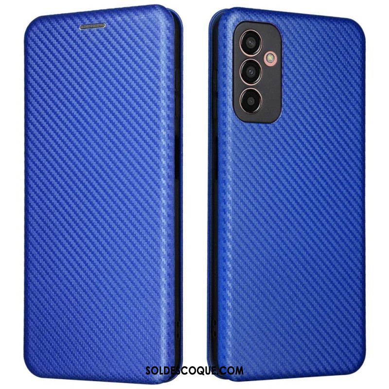 Flip Cover Samsung Galaxy M13 Fibre Carbone