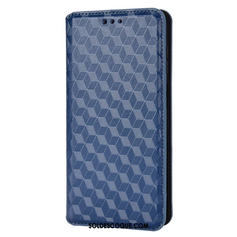 Flip Cover Samsung Galaxy M23 Effet Cuir Cubes 3D