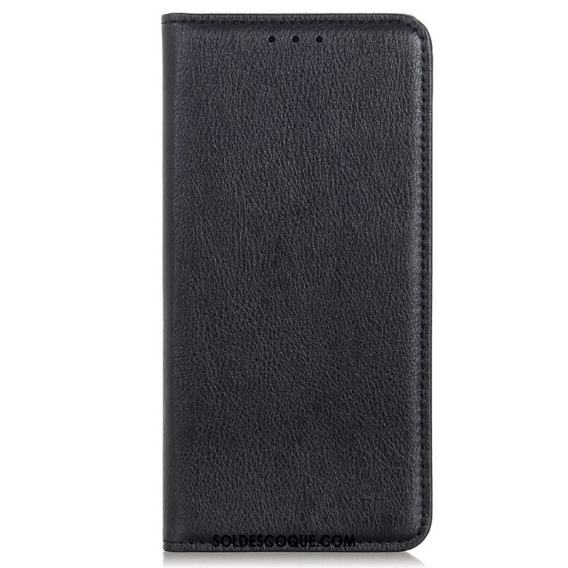 Flip Cover Samsung Galaxy S22 Ultra 5G Cuir Litchi Fendu Élégance