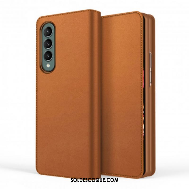 Flip Cover Samsung Galaxy Z Fold 3 5G Skin-Touch Cuir Fendu