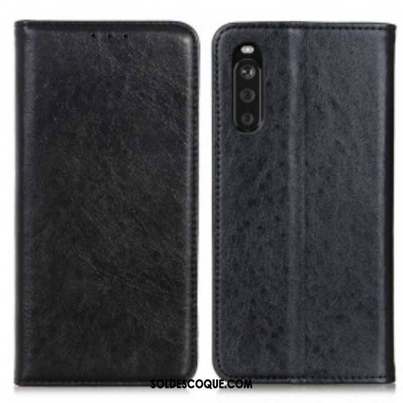 Flip Cover Sony Xperia 10 III Cuir Fendu Texturé