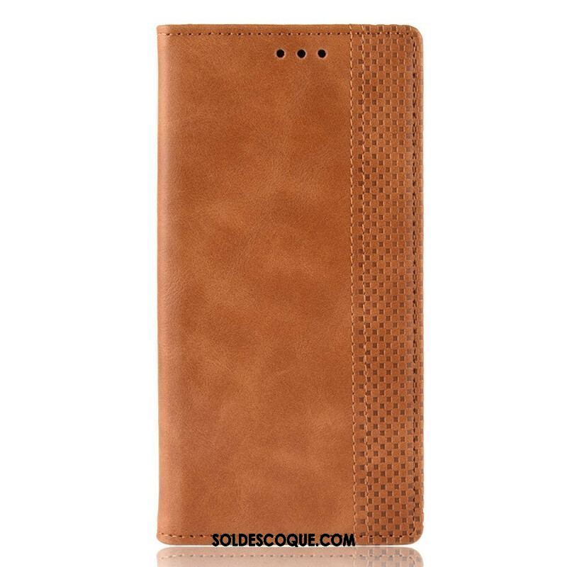 Flip Cover Sony Xperia 5 II Effet Cuir Vintage Stylisé