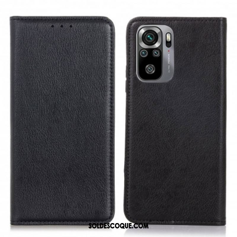 Flip Cover Xiaomi Redmi Note 10/10S/Poco M5s Cuir Fendu Litchi