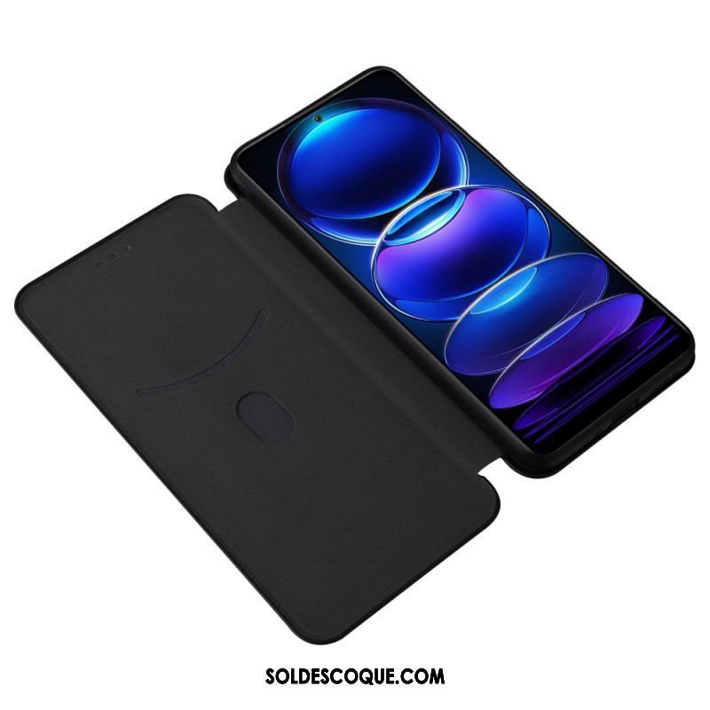 Flip Cover Xiaomi Redmi Note 12/Poco X5 5G Fibre Carbone