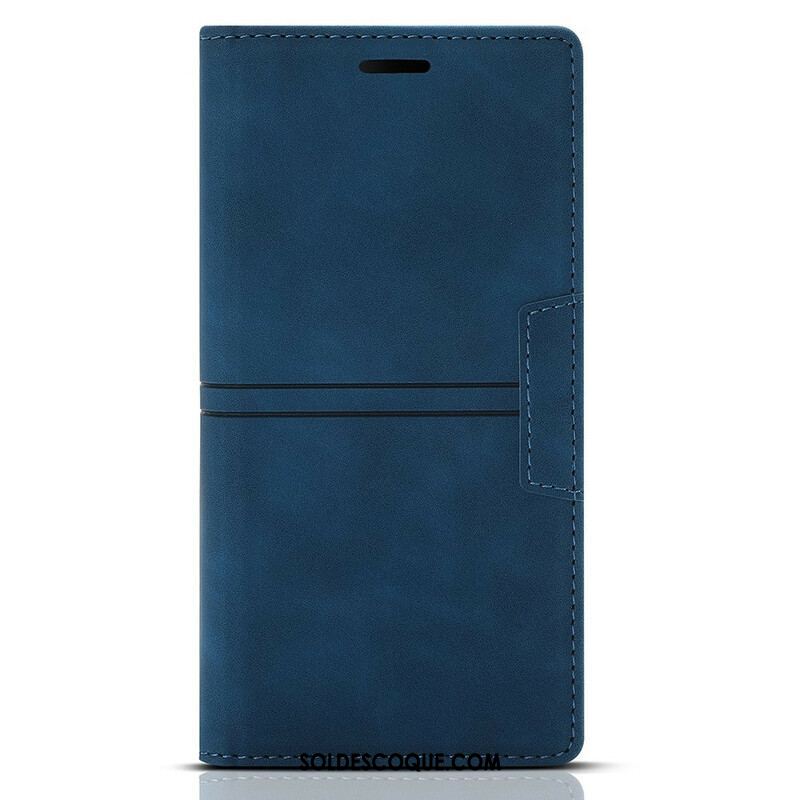 Flip Cover iPhone 13 Pro Style Cuir Couture Fermoir Magnétique