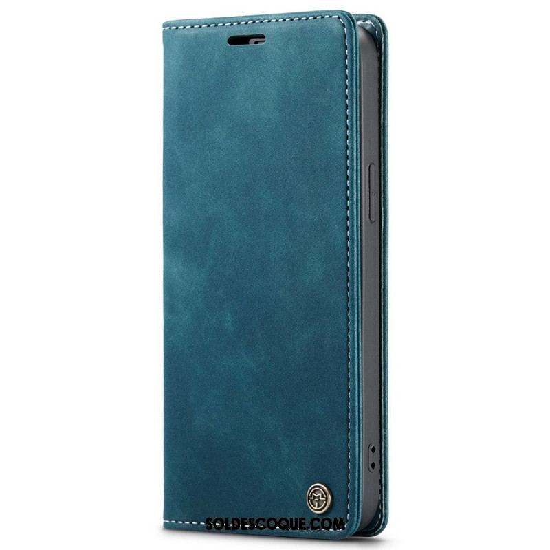 Flip Cover iPhone 15 Simili Cuir Vintage CASEME