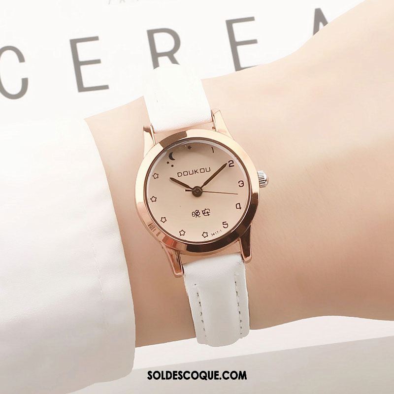 Gant Femme Blanc Simple Tendance Étudiant Montre À Quartz En Vente