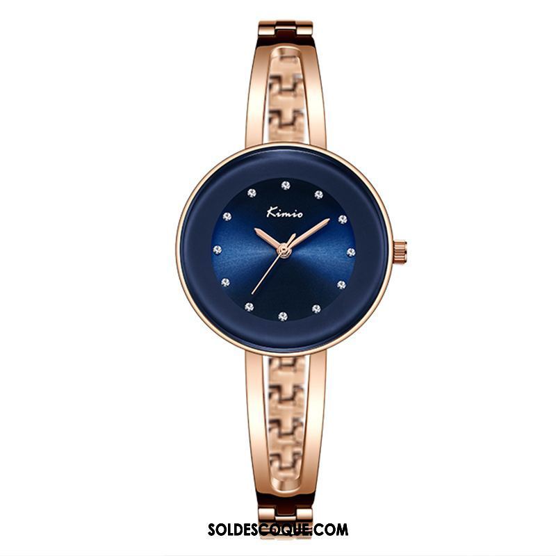 Gant Femme Bleu Étanche Simple Montre À Quartz Loisir Soldes