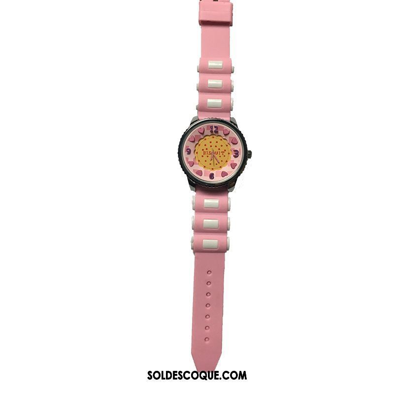 Gant Femme Loisir Rose Dessin Animé Petit Montre À Bracelet Soldes