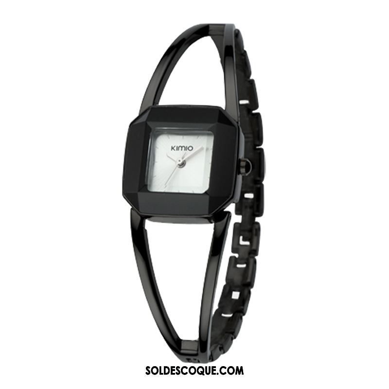 Gant Femme Noir Montre À Bracelet Étudiant Tendance Simple Pas Cher