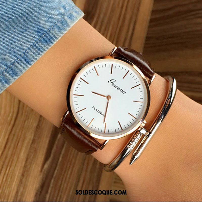 Gant Femme Étudiant Simple Montre À Bracelet Très Mince Amoureux Pas Cher