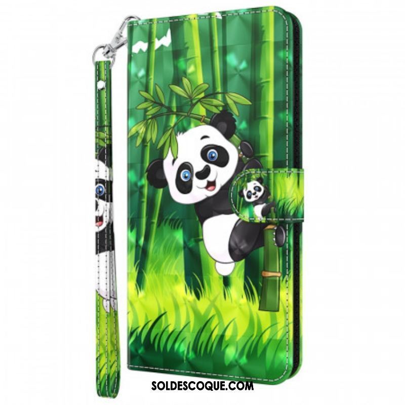 Housse Moto G51 5G Panda et Bambou