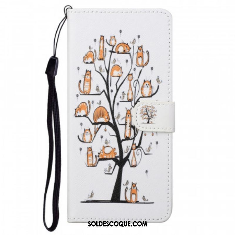 Housse Moto G71 5G Funky Cats à Lanière