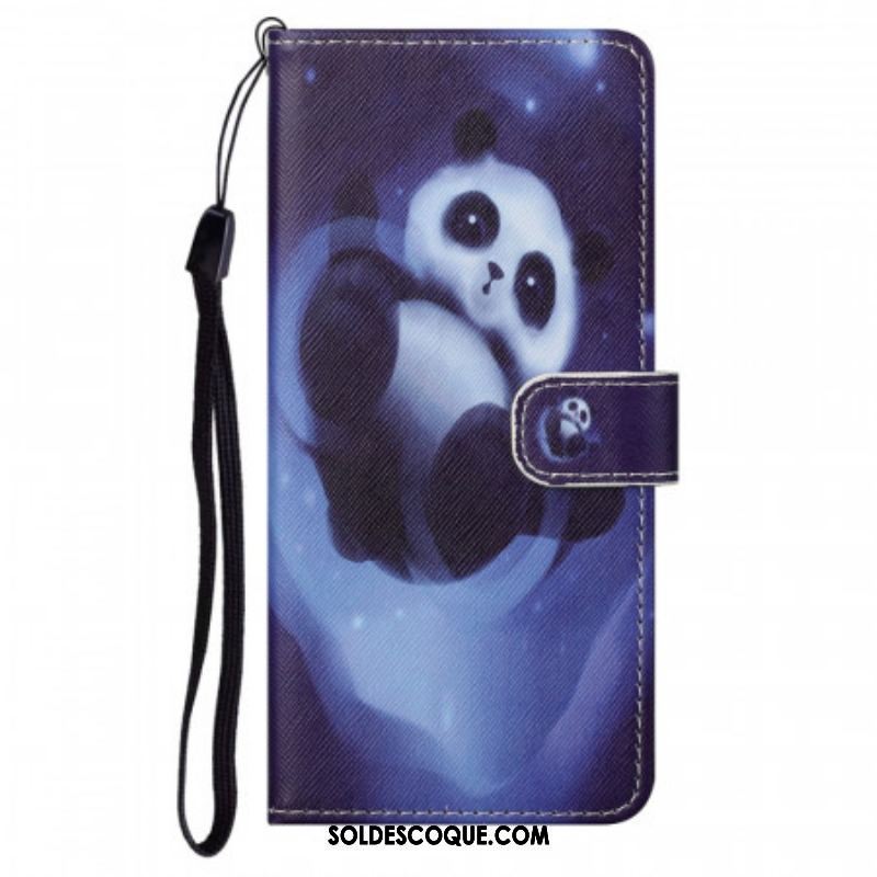 Housse Moto G71 5G Panda Space à Lanière