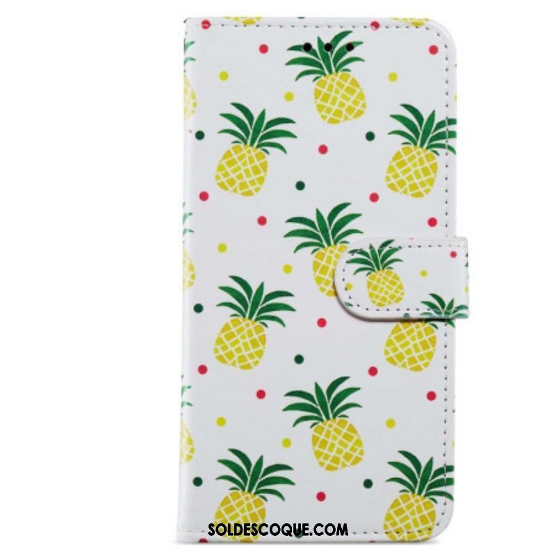 Housse Moto G73 5G Ananas à Lanière