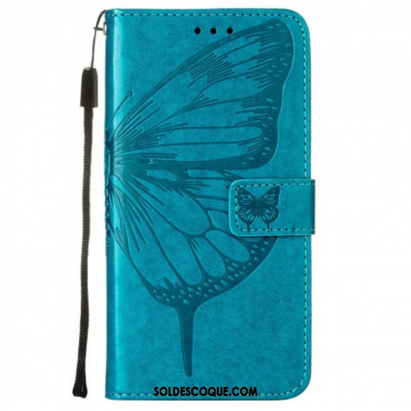 Housse Motorola Edge 20 Lite Papillon Design avec Lanière