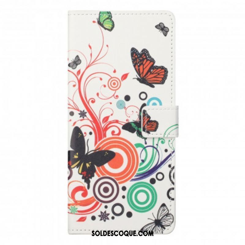 Housse Motorola Edge 20 Pro Papillons et Fleurs