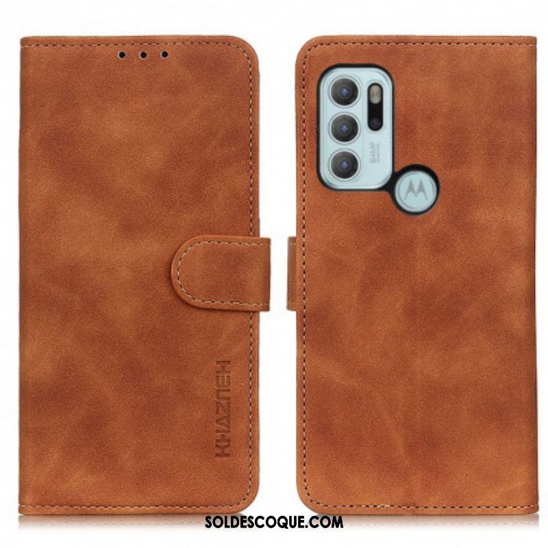 Housse Motorola G60s Effet Cuir Vintage KHAZNEH