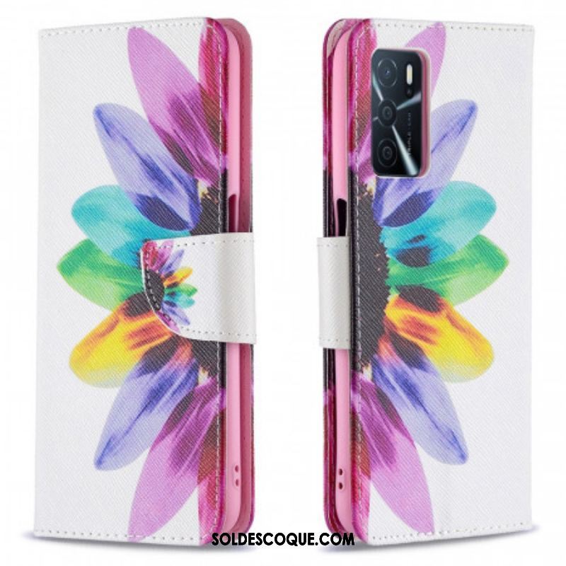 Housse Oppo A16 / A16s Fleur Aquarelle