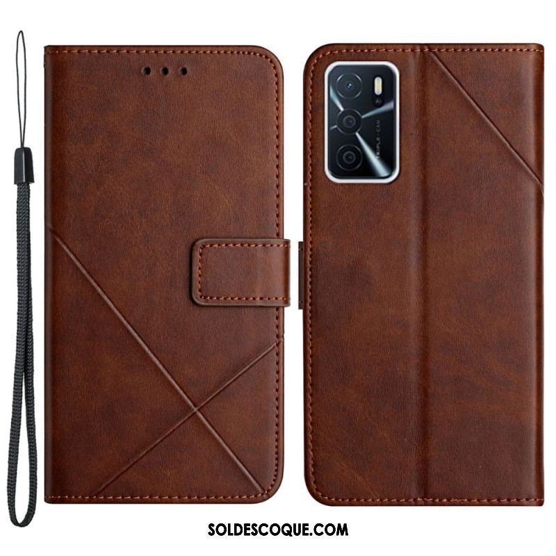 Housse Oppo A16 / A16s Style Cuir Géo X Design