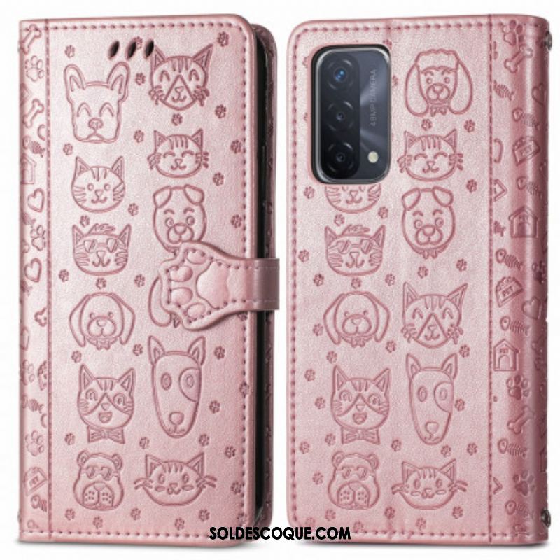 Housse Oppo A54 5G / A74 5G Animaux Animés