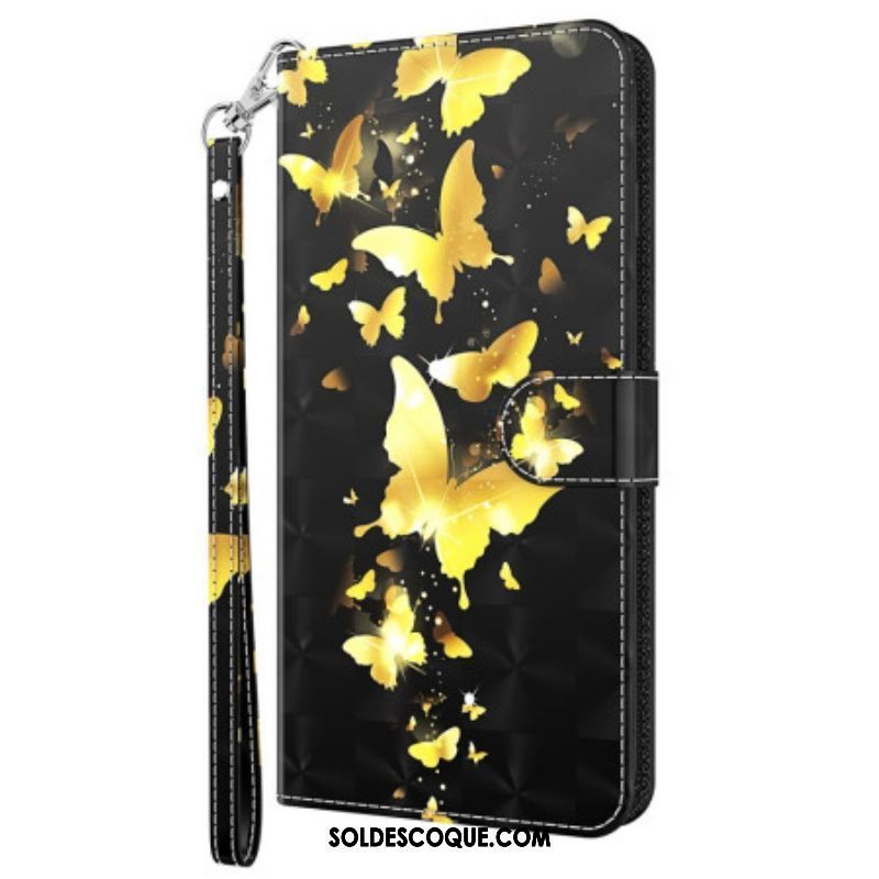 Housse Oppo A94 5G Papillon avec Lanière