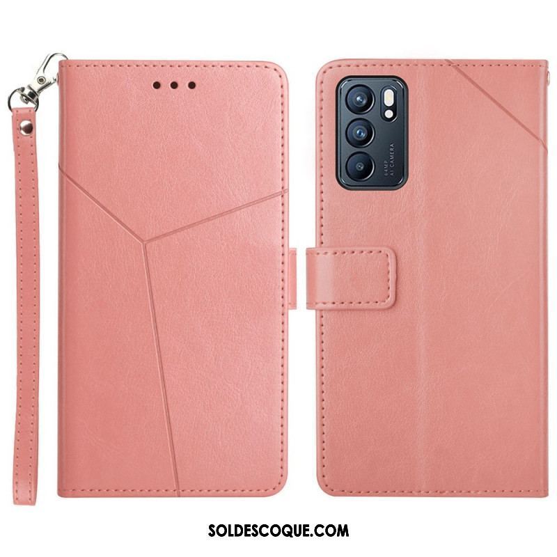 Housse Oppo Reno 6 5G Style Cuir Géo Y Design