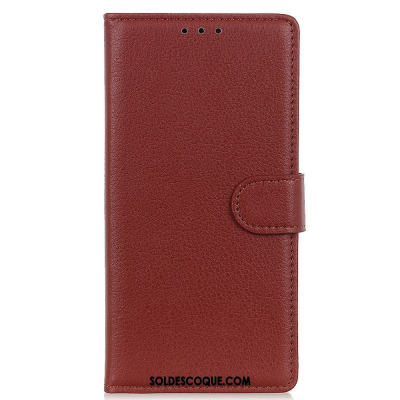 Housse Oppo Reno 7 Style Cuir Litchi Traditionnel