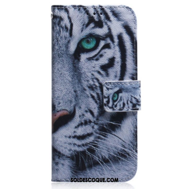 Housse Oppo Reno 8 Lite Tigre Blanc