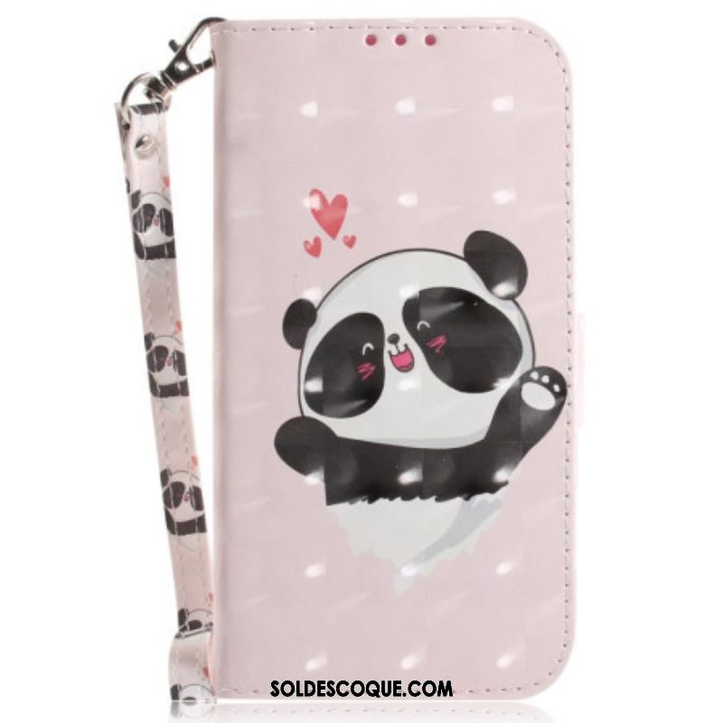 Housse Oppo Reno 8 Panda Love avec Lanière