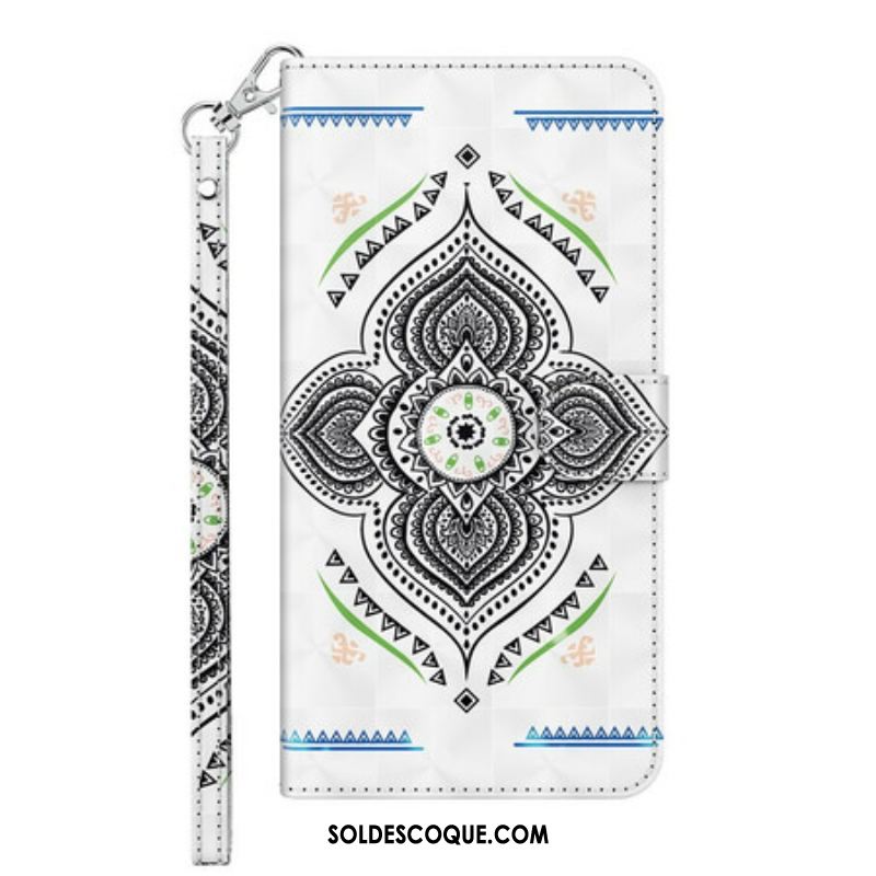 Housse Samsung Galaxy A12 / M12 Light Spots Mandala avec Lanière