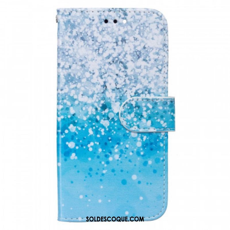 Housse Samsung Galaxy A13 5G / A04s Dégradé Paillettes Bleues