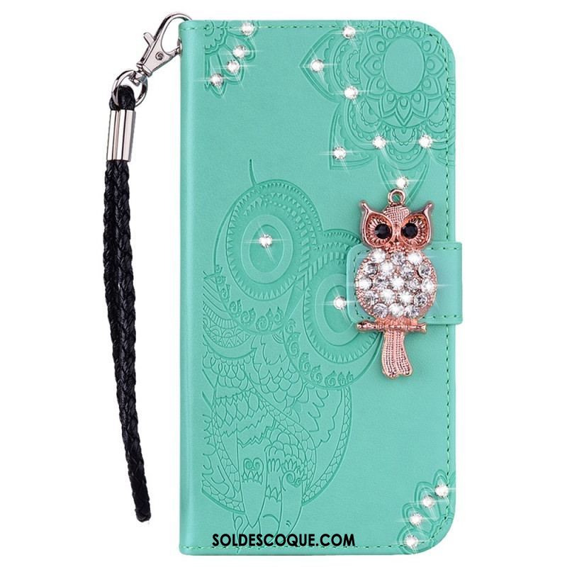 Housse Samsung Galaxy A13 5G / A04s Hibou Mandala et Breloque