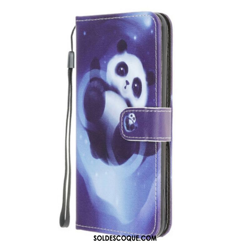 Housse Samsung Galaxy A42 5G Panda Space à Lanière