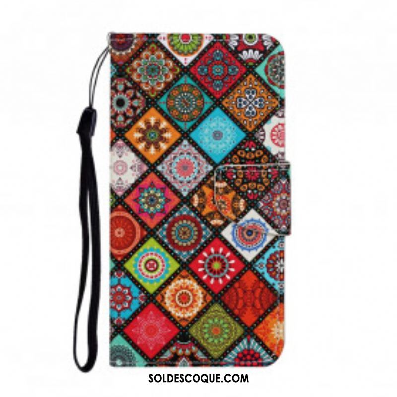 Housse Samsung Galaxy A52 4G / A52 5G / A52s 5G Patchwork Mandalas avec Lanière