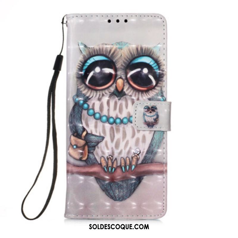 Housse Samsung Galaxy A54 5G Miss Hibou avec Lanière