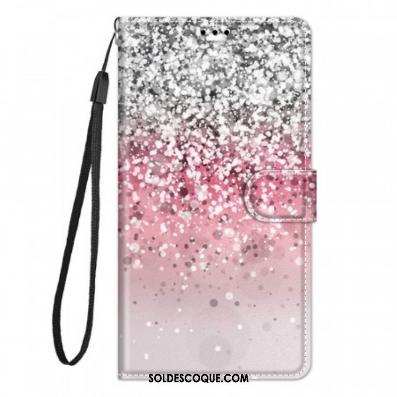 Housse Samsung Galaxy M23 5G Paillettes avec Lanière