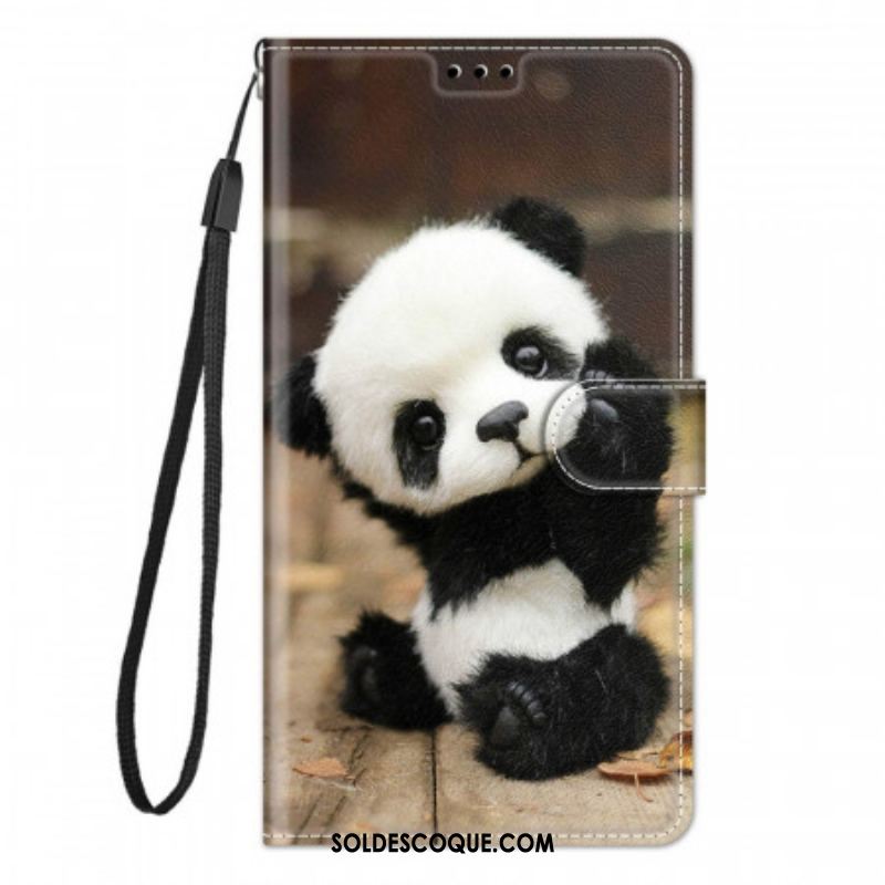 Housse Samsung Galaxy M23 5G Petit Panda à Lanière