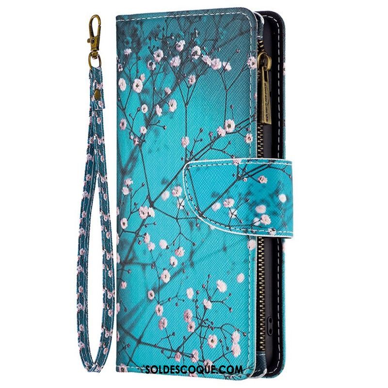 Housse Samsung Galaxy M23 5G Porte-Monnaie et Lanière Arbre