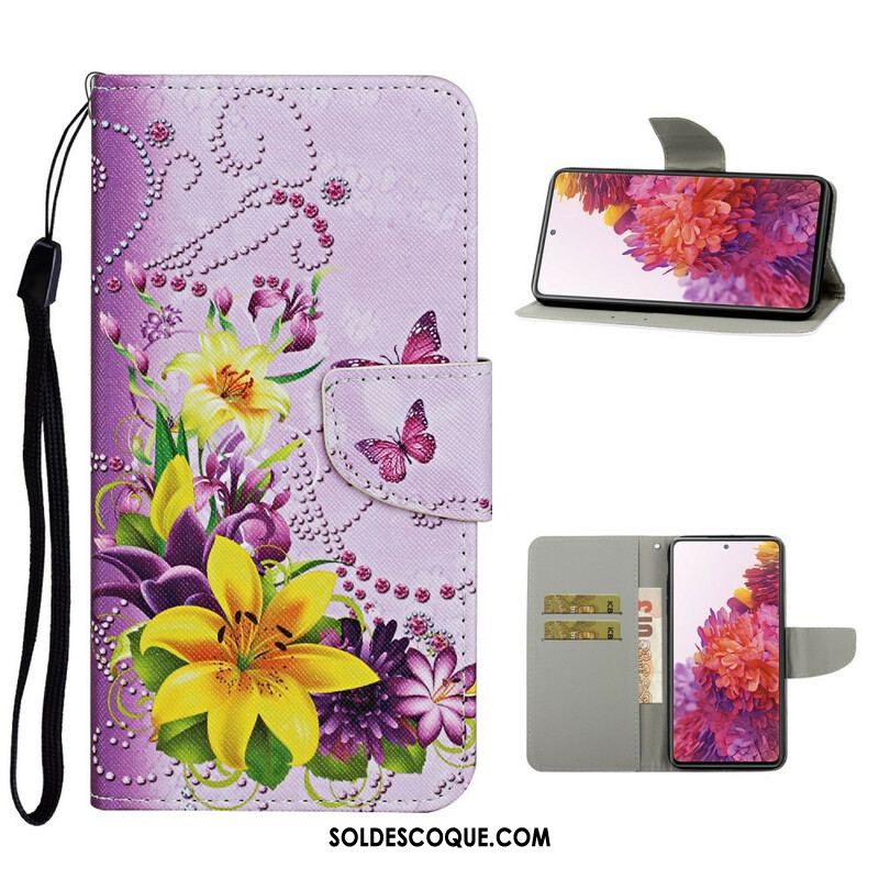 Housse Samsung Galaxy S20 FE Fleurs Magistrales avec Lanière