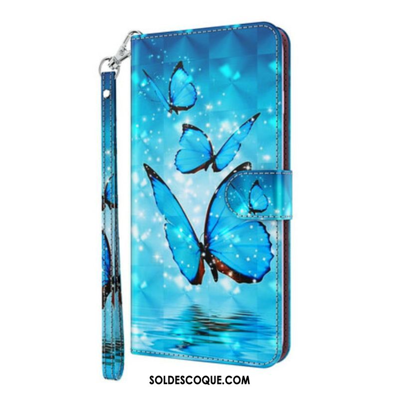 Housse Samsung Galaxy S21 Plus 5G Papillons Bleus Volants