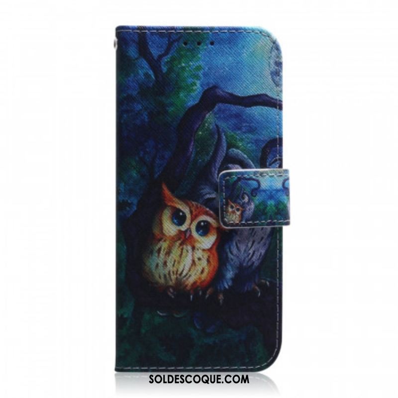 Housse Samsung Galaxy S22 5G Peinture de Hiboux