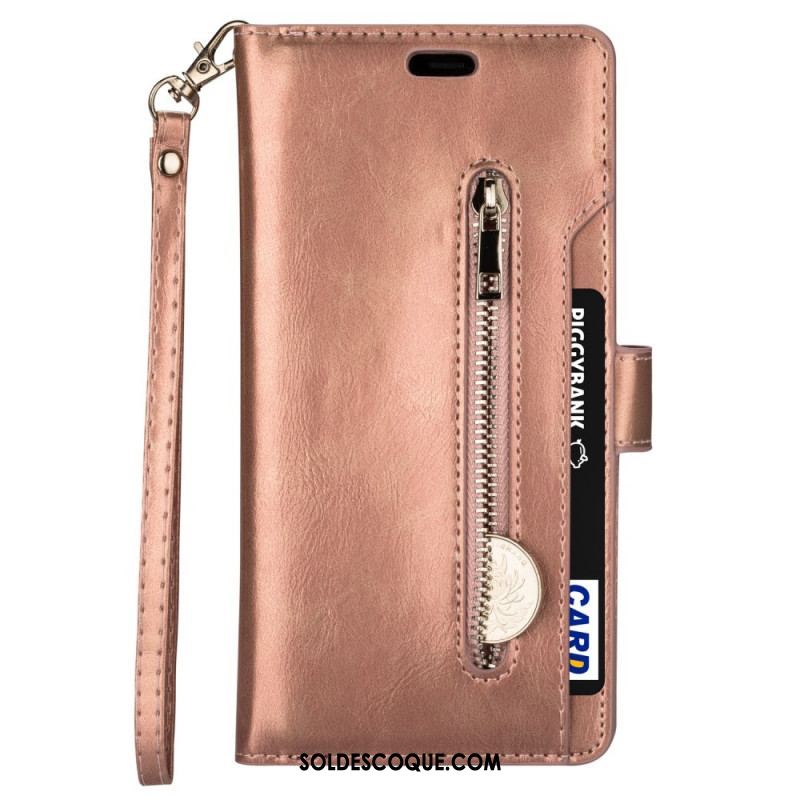 Housse Samsung Galaxy S22 5G Porte-monnaie et Lanière