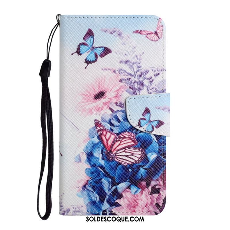 Housse Samsung Galaxy S22 Plus 5G Bouquet de Fleurs et Papillons