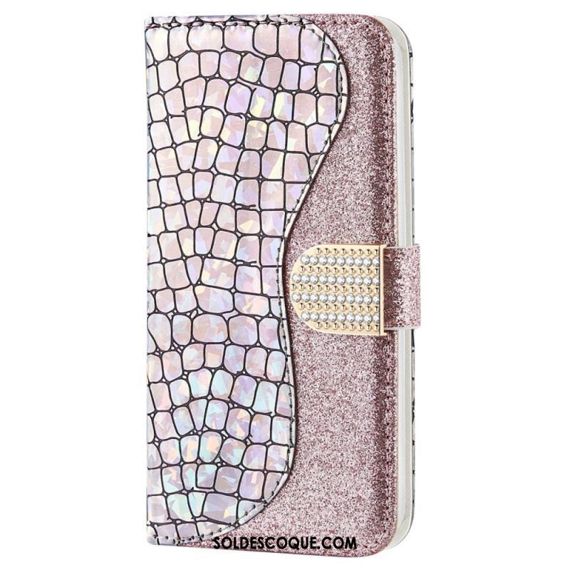 Housse Samsung Galaxy S22 Plus 5G Croco Diamants