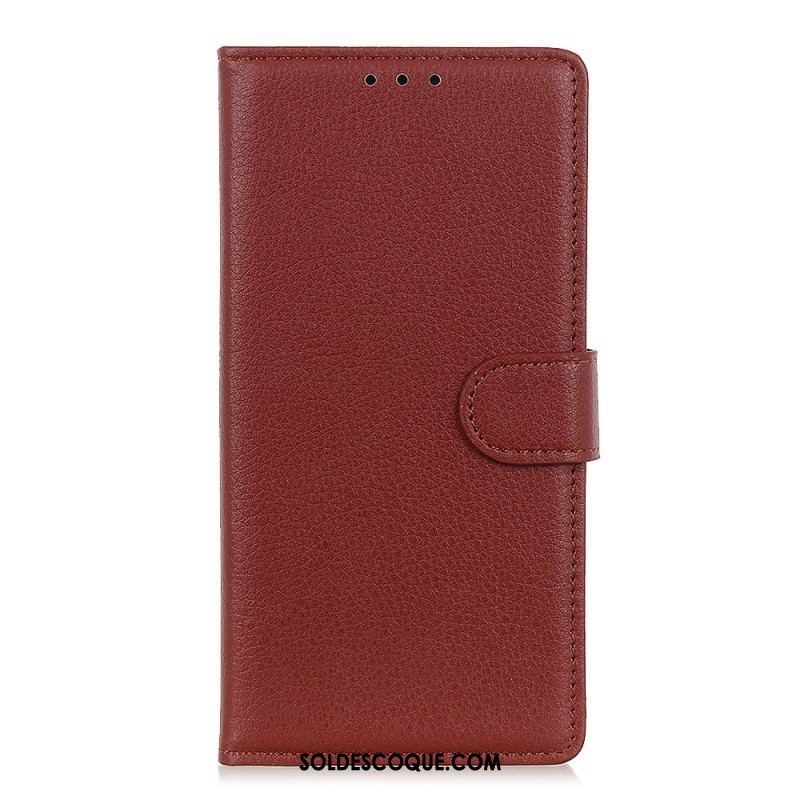 Housse Samsung Galaxy S22 Ultra 5G Cuir Litchi Traditionnel