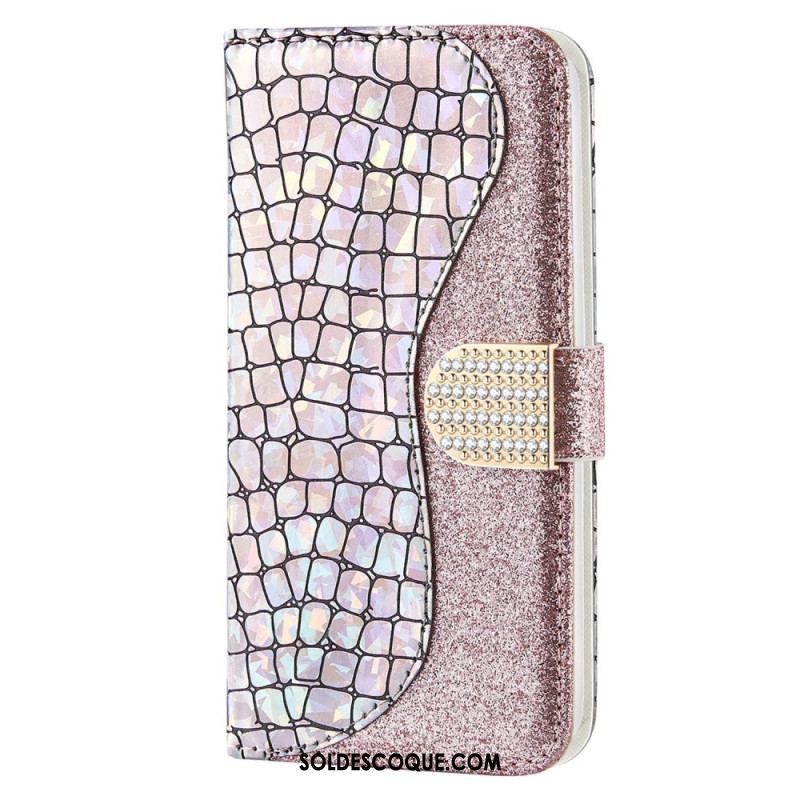 Housse Samsung Galaxy S23 5G Croco Diamants