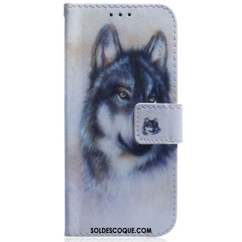 Housse Samsung Galaxy S23 5G Loup Aquarelle